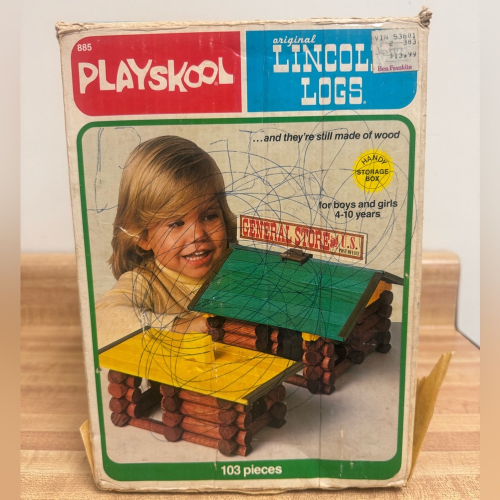 Vintage Playskool Orignal Lincoln Logs Set 885